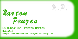 marton penzes business card